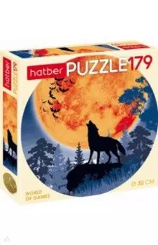 Puzzle-179 круглый. Полнолуние. Волк