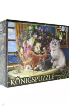 Puzzle-500. Котята и букет