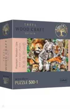 Puzzle-501 деревянный Дикие кошки в джунглях