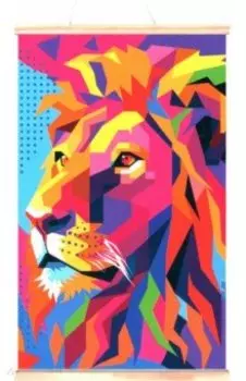 Раскрашивание по номерам. Панно на подвесе Лев