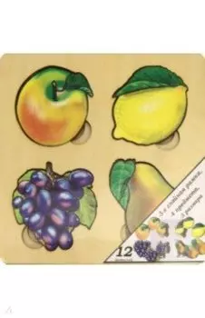 Развивающая доска "Больше-меньше. Фрукты", дерево (7911)