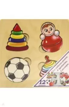 Развивающая доска "Больше-меньше. Игрушки", дерево (7910)