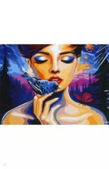 Рисование по номерам "Девушка и птица", 40х50 см. (J026)