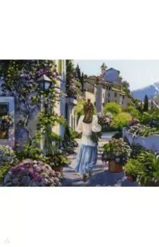 Рисование по номерам "Девушка с цветами", 40х50 см. (J014)