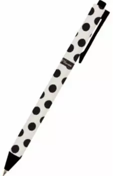 Ручка шариковая автоматическая ArtClick. Black Polka-Dot, синяя