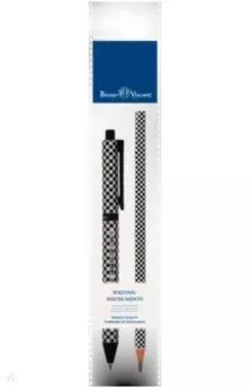 Ручка шариковая автоматическая ArtClick, синяя и карандаш чернографитный ArtGraphix. Шашечки, HB