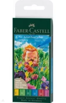 Ручки капиллярные Brush Spring, 6 цветов