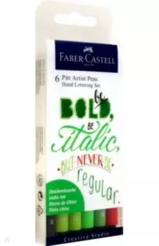 Ручки капиллярные Lettering, 6 цветов