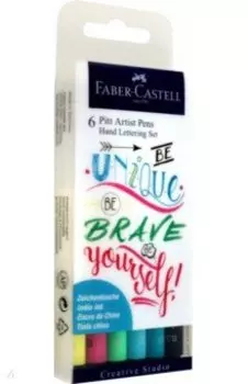 Ручки капиллярные Lettering, 6 пастельных цветов