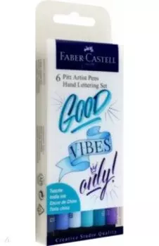 Ручки капиллярные Lettering Blue, 6 штук