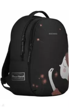 Рюкза к суперлегкий, с эргономичной спинкой, черный, ОДУВАНЧИКИ