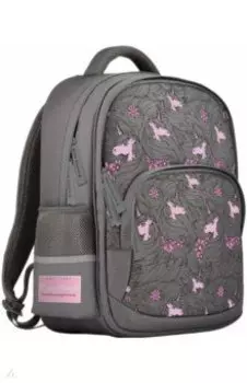 Рюкзак Единороги, серый с эргономичной спинкой