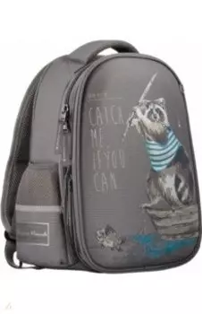 Рюкзак-капсула Енот, серый с эргономичной спинкой