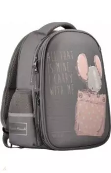 Рюкзак-капсула Мышонок, серый с эргономической спинкой