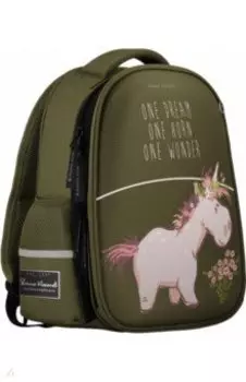 Рюкзак-капсула, темно-зеленый, с эргономичной спинкой Единорог