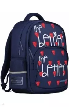 Рюкзак Клубника, синий с эргономичной спинкой