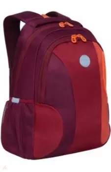 Рюкзак молодежный женский, коричневый с оранжевым