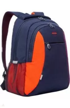 Рюкзак молодежный женский, синий с оранжевым