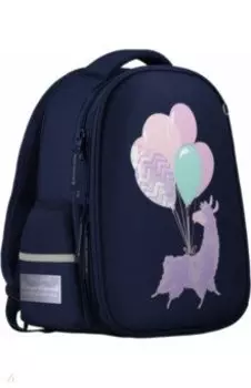 Рюкзак-облегченная капсула Лама. Праздник, синий с эргономичной спинкой