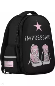 Рюкзак-облегченная капсула с эргономической спинкой КЕДЫ, черный