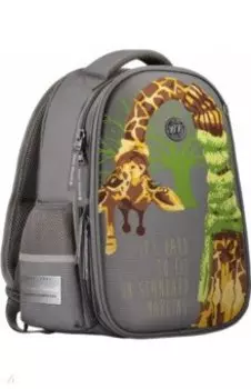 Рюкзак-облегченный капсульный с эргономической спинкой Жираф, серый