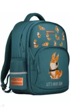 Рюкзак с эргономичной спинкой Забавный корги, бирюзовый