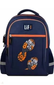 Рюкзак школьный, полиэстер 31х42х15 Следы