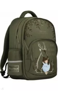 Рюкзак темно-зеленый с эргономической спинкой, ОЛЕНЬ