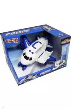 Самолёт-парковка Полиция, открывается корпус, выпускает пар, свет/звук