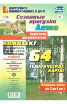 Сезонные прогулки. Лето. Карта-план для воспитателя. Младшая группа. ФГОС ДО