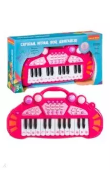 Синтезатор 24 клавиши, световые эффекты, ритмы, мелодии, запись