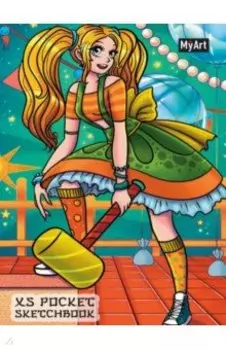 Скетчбук Аниме. Девушка с молотом