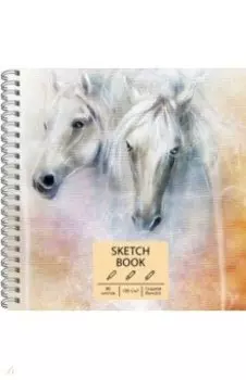 Скетчбук Лошади, 80 листов, евроспираль