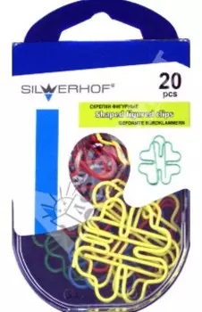 Скрепки фигурные "Клевер" 20 штук