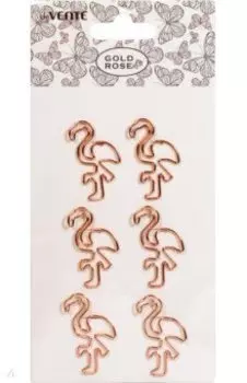 Скрепки металлические Gold Rose. Flamingo, 6 шт