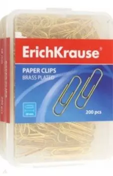 Скрепки металлические омедненные, 28 мм, 200 штук