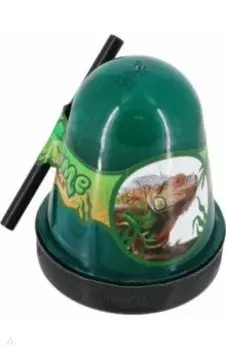 Слайм с оранжевыми пенопластовыми шариками Игуана