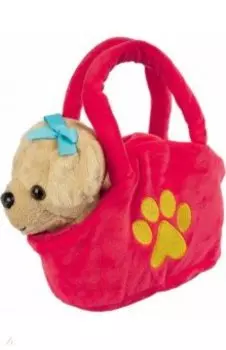 Собака в сумочке на батарейках, светло-коричневая, лает