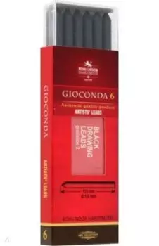 Стержни чернографитные для цанговых карандашей матовые Gioconda, НВ, 6 штук