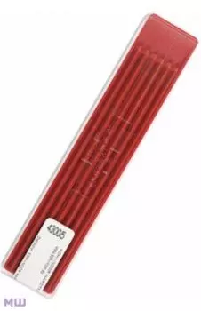 Стержни для цанговых карандашей технические 4300/5, красные, 12 штук