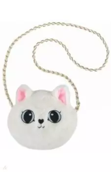 Сумочка для девочки плюшевая Кошечка, белая