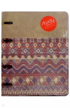 Тетрадь 120 листов, кольцевой механизм, Folk, коричневый (N1270)