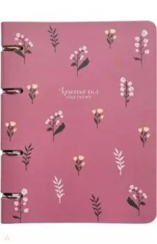 Тетрадь 120 листов, кольцевой механизм, Garden, бордовый