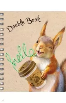 Тетрадь двойная Лесной офис, 100 листов, клетка, линия