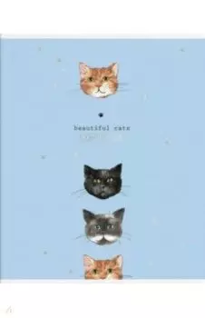 Тетрадь "Любопытные коты", А5, 48 листов, клетка, в ассортименте (56687)