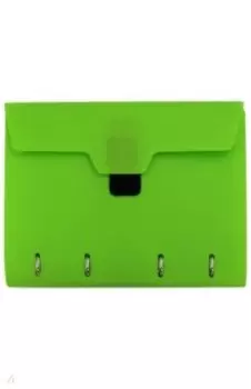 Тетрадь на кольцах 120 листов,на липучке, яркая салатовая (84453)