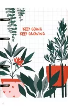 Тетрадь на кольцах Pots. Цветы в горшке, 120 листов, клетка