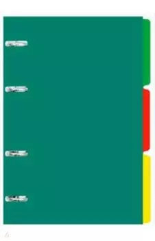 Тетрадь на кольцах с разделителями Зеленый, 120 листов, клетка