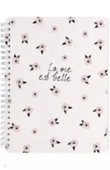 Тетрадь на спирали Pretty белая, 80 листов, клетка