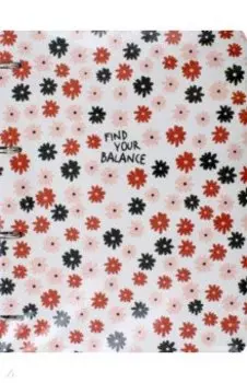 Тетрадь с кольцевым механизмом Sentiment. Черные и красные цветы, 120 листов, клетка, А4